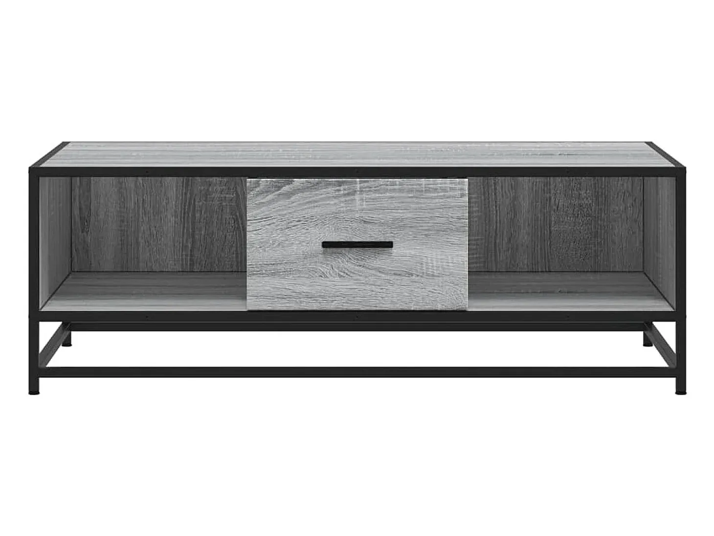Mesa de centro madera ingeniería metal gris Sonoma 100x57x35 cm