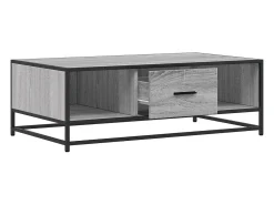 Mesa de centro madera ingeniería metal gris Sonoma 100x57x35 cm