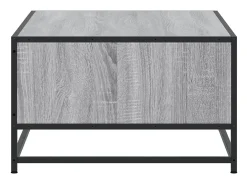 Mesa de centro madera ingeniería metal gris Sonoma 100x57x35 cm