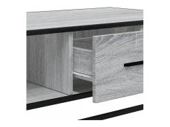 Mesa de centro madera ingeniería metal gris Sonoma 100x57x35 cm
