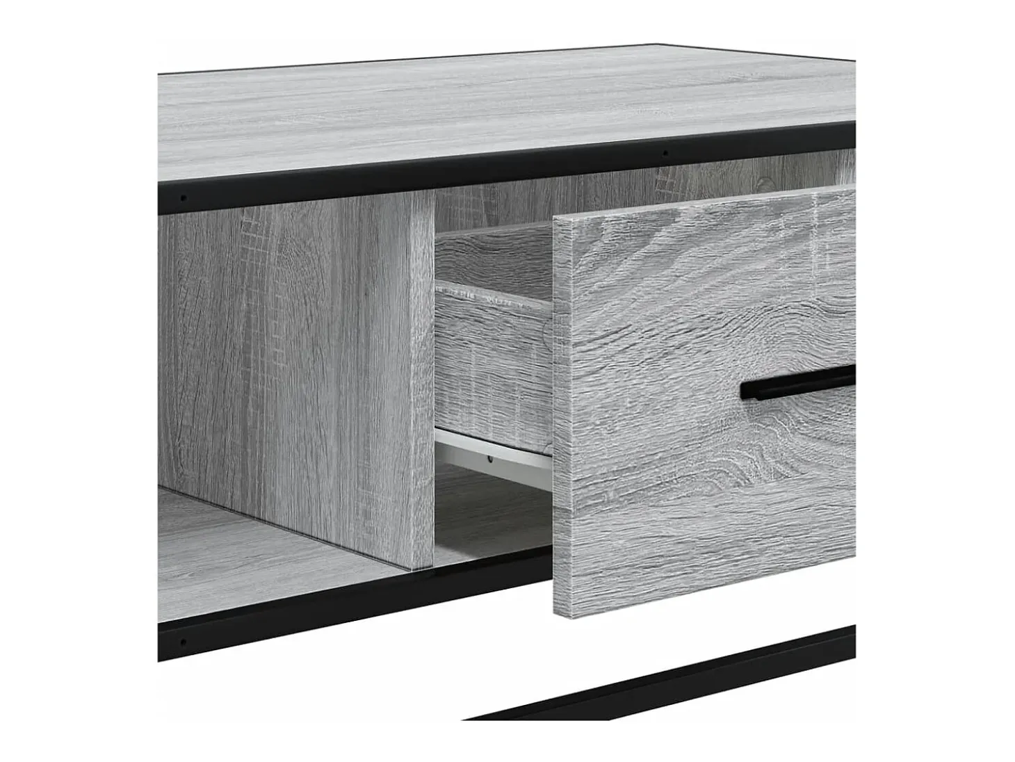 Mesa de centro madera ingeniería metal gris Sonoma 100x57x35 cm