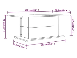 Mesa de centro madera ingeniería gris hormigón 102x55,5x40 cm