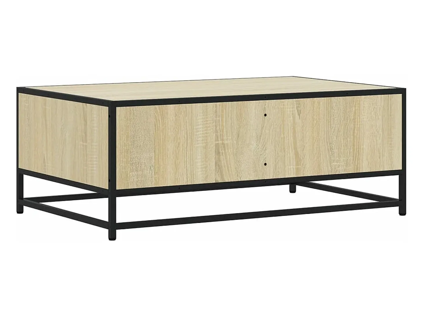 Mesa de centro madera ingeniería metal roble Sonoma 90x57x35 cm