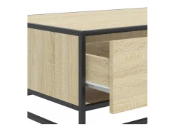 Mesa de centro madera ingeniería metal roble Sonoma 90x57x35 cm