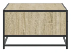 Mesa de centro madera ingeniería metal roble Sonoma 90x57x35 cm