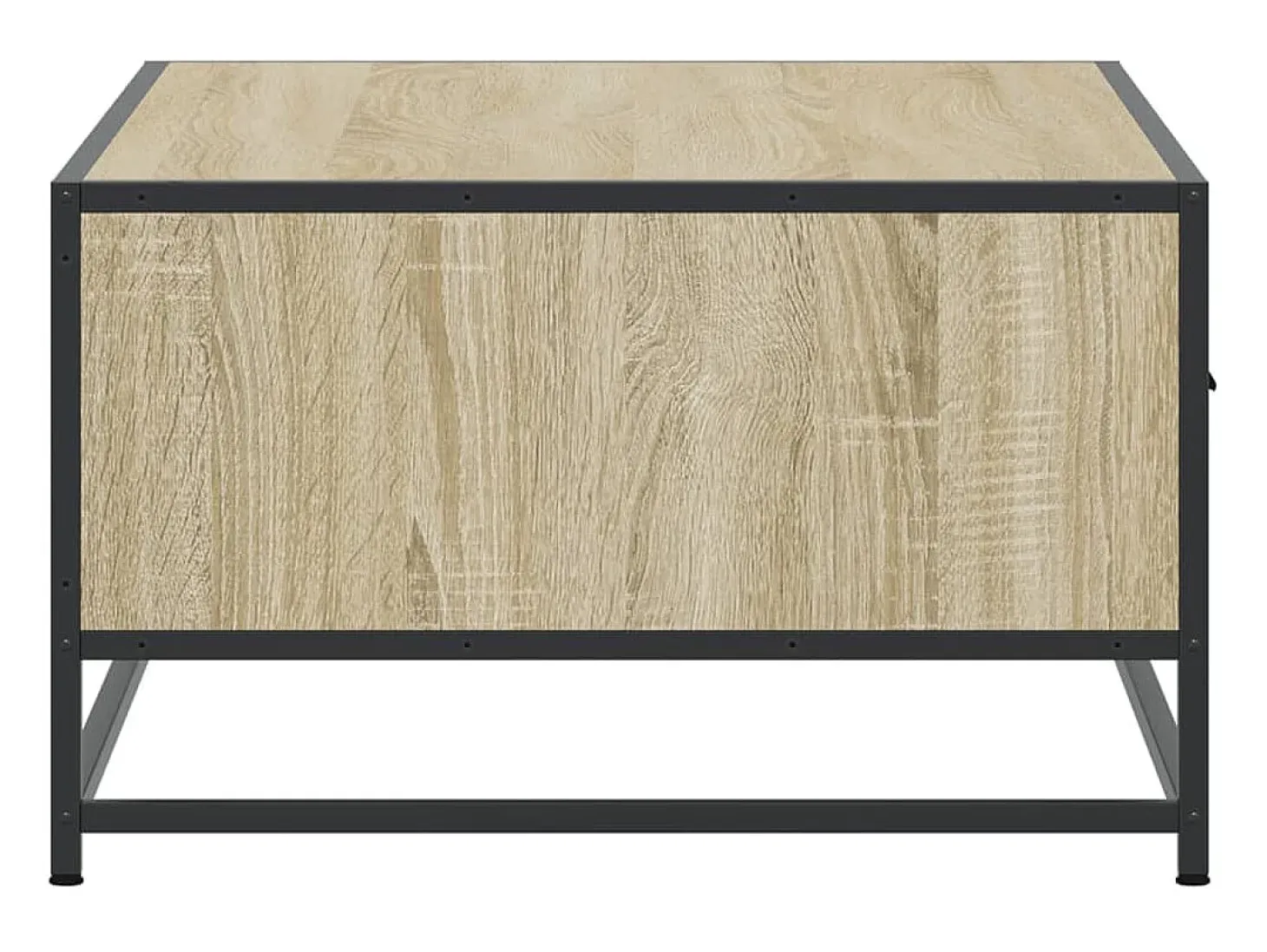 Mesa de centro madera ingeniería metal roble Sonoma 90x57x35 cm
