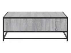 Mesa de centro madera ingeniería metal gris Sonoma 80x80x30 cm