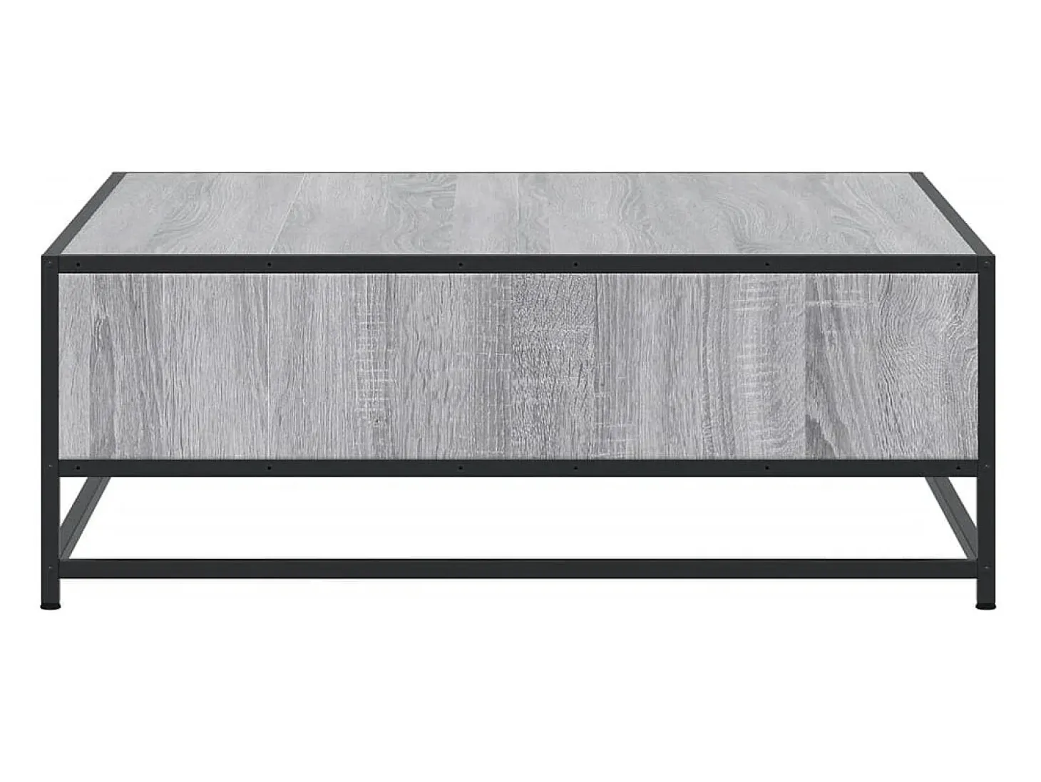 Mesa de centro madera ingeniería metal gris Sonoma 80x80x30 cm