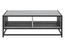 Mesa de centro madera ingeniería metal gris Sonoma 80x80x30 cm