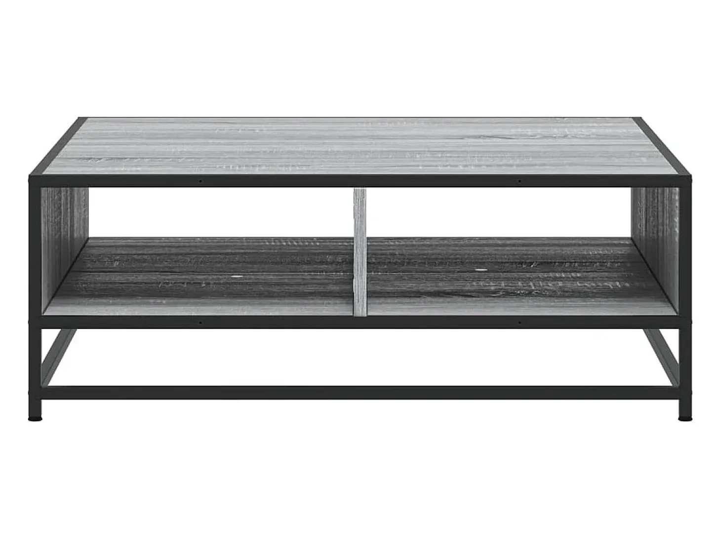 Mesa de centro madera ingeniería metal gris Sonoma 80x80x30 cm