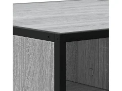 Mesa de centro madera ingeniería metal gris Sonoma 80x80x30 cm