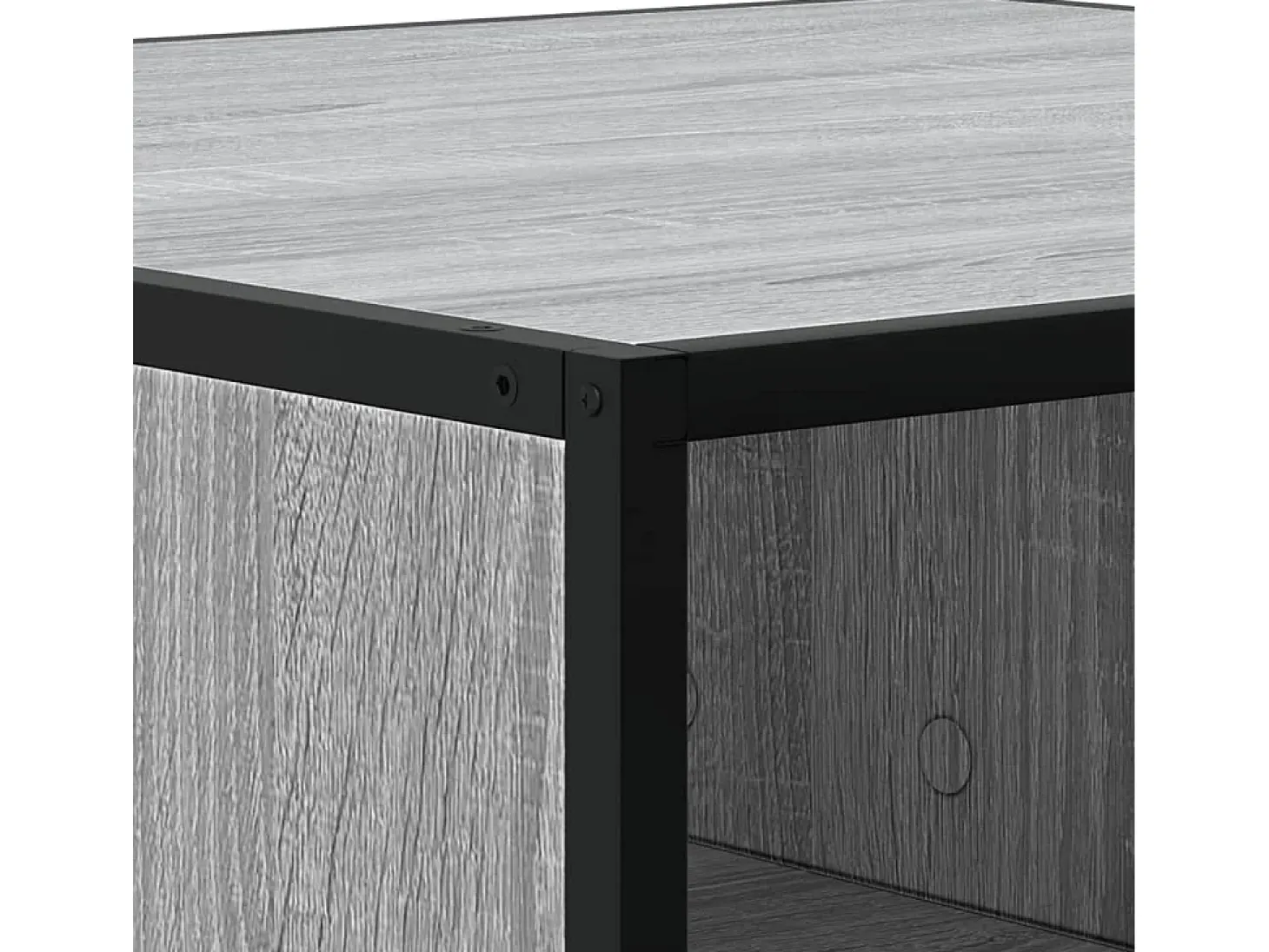 Mesa de centro madera ingeniería metal gris Sonoma 80x80x30 cm