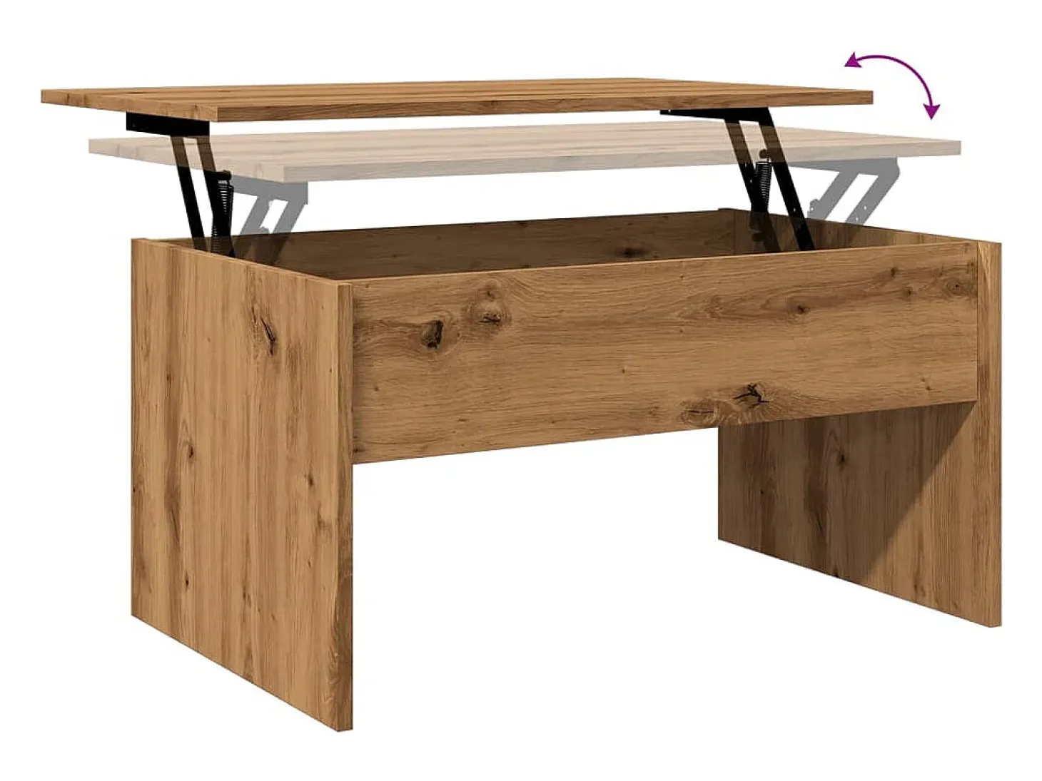 Mesa de centro madera ingeniería roble artisan 80x50,5x41,5 cm