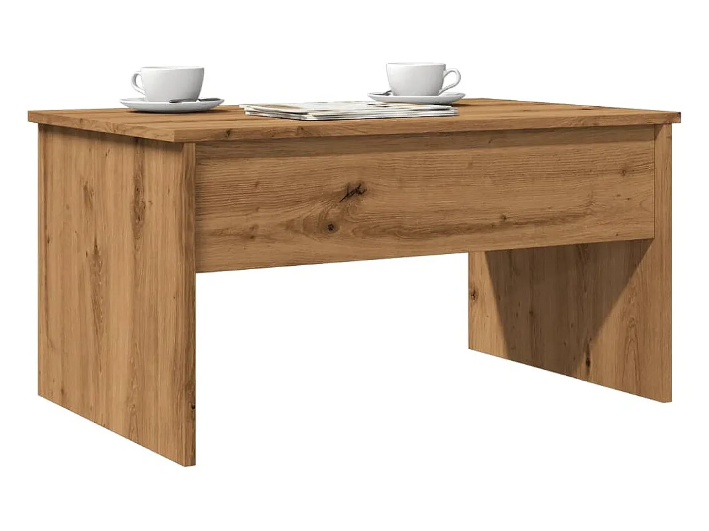 Mesa de centro madera ingeniería roble artisan 80x50,5x41,5 cm
