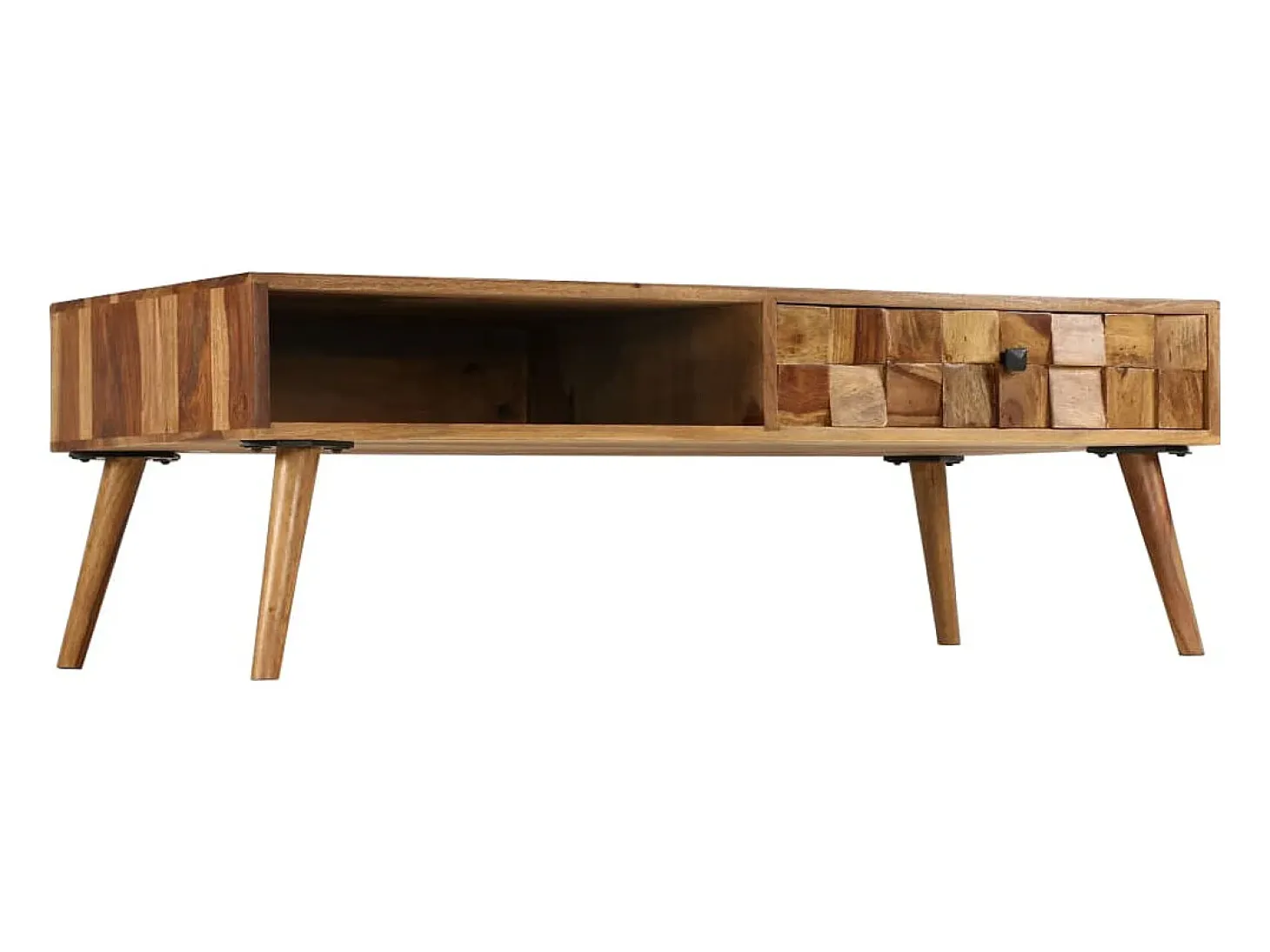 Mesa de centro madera maciza sheesham acabado miel 110x50x37 cm