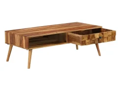 Mesa de centro madera maciza sheesham acabado miel 110x50x37 cm
