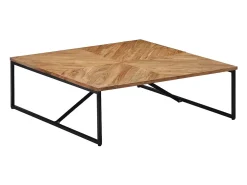 Mesa de centro madera maciza de acacia 110x110x36 cm