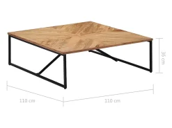 Mesa de centro madera maciza de acacia 110x110x36 cm