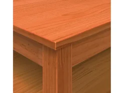 Mesa de centro madera maciza de pino marrón cera 100x100x40 cm
