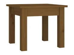 Mesa de centro madera maciza de pino marrón miel 35x35x30 cm ES17507