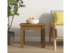 Mesa de centro madera maciza de pino marrón miel 35x35x30 cm ES17507