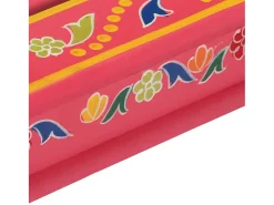 Mesa de centro madera maciza de mango rosa pintada a mano