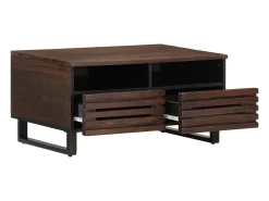 Mesa de centro madera maciza mango marrón 80x55x40 cm