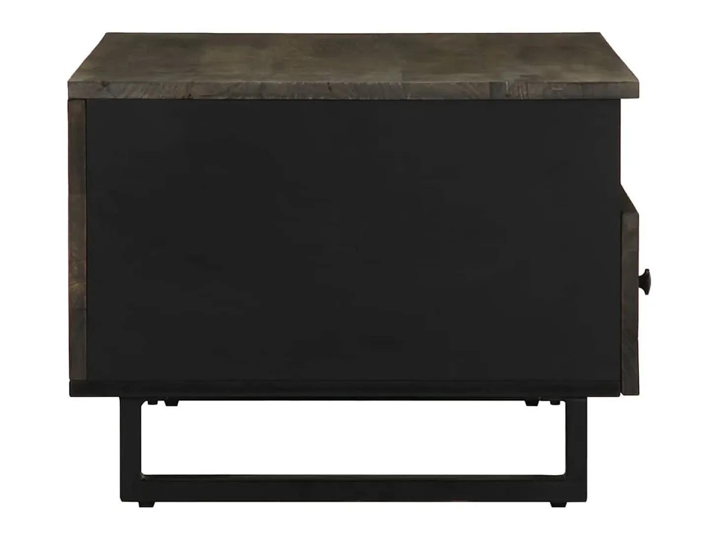 Mesa de centro madera maciza de mango negra 80x54x40 cm