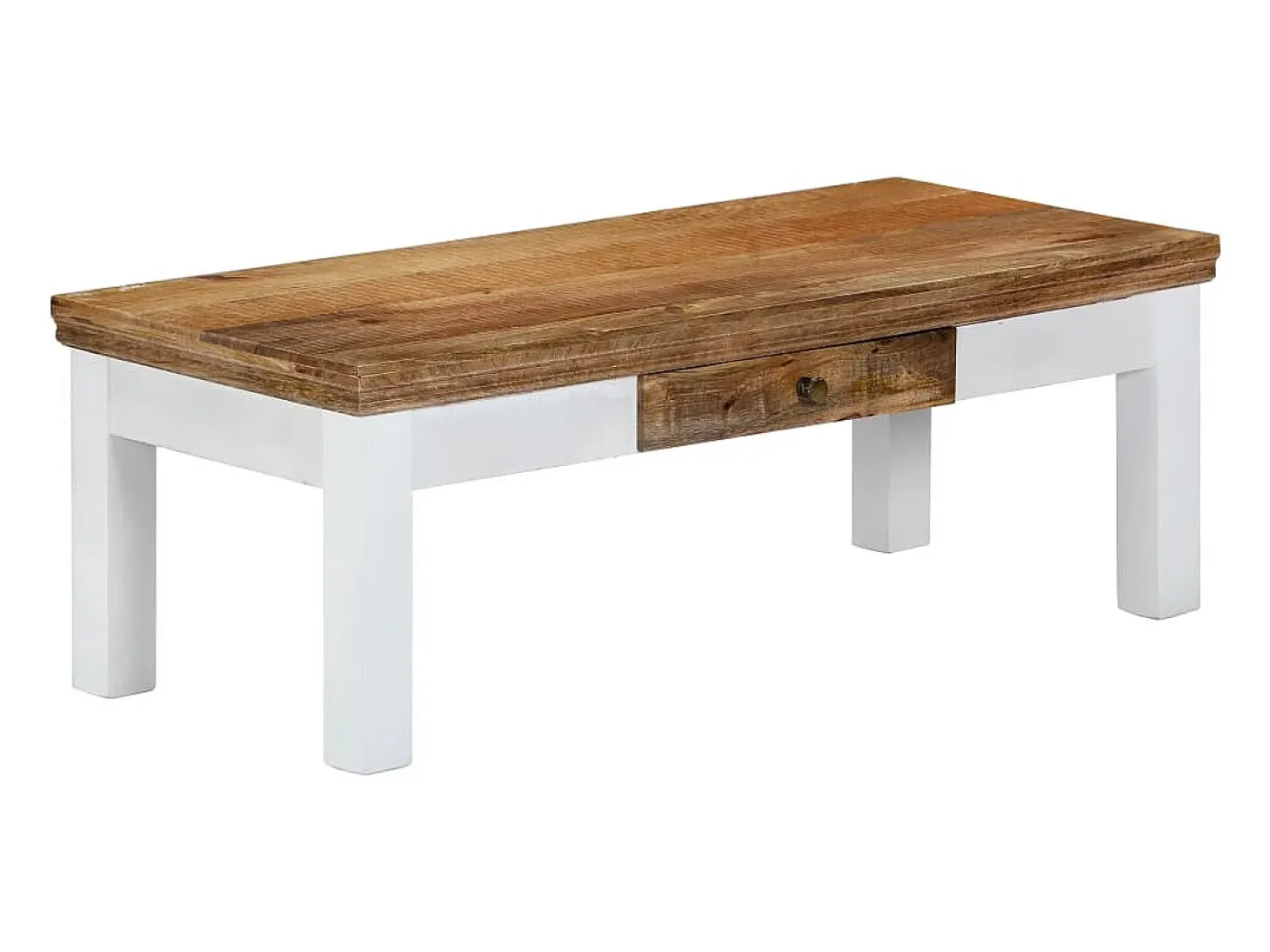 Mesa de centro madera maciza de mango 110x50x40 cm