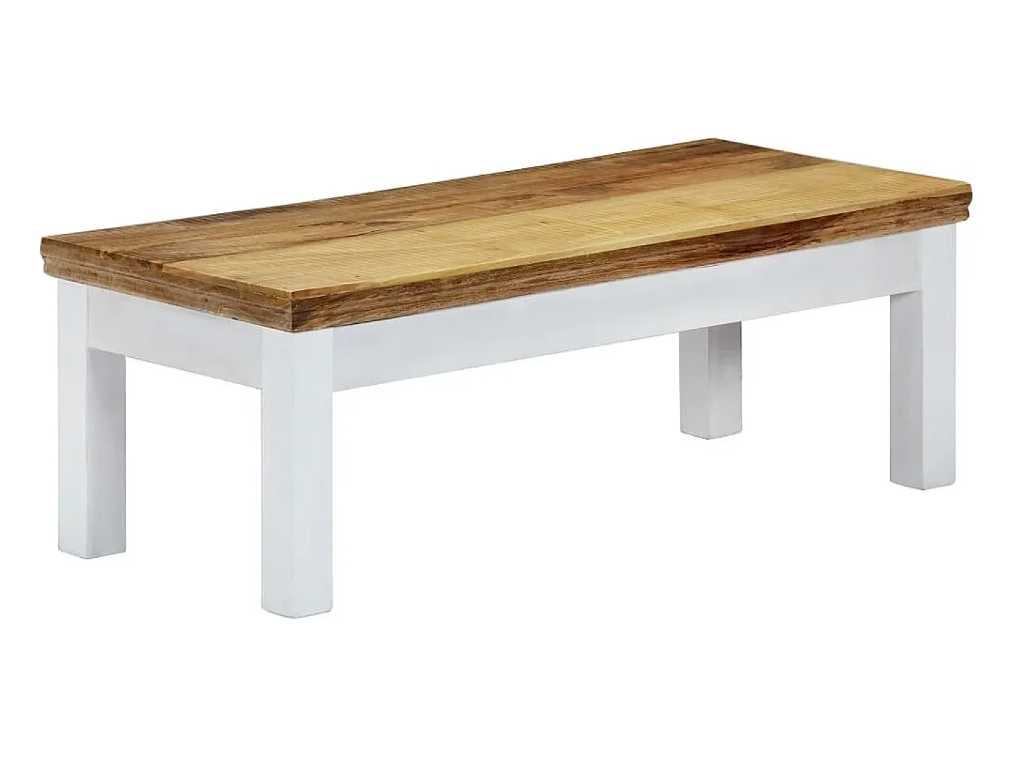 Mesa de centro madera maciza de mango 110x50x40 cm