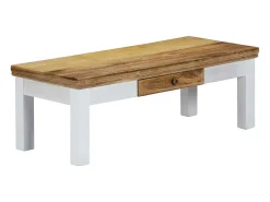 Mesa de centro madera maciza de mango 110x50x40 cm