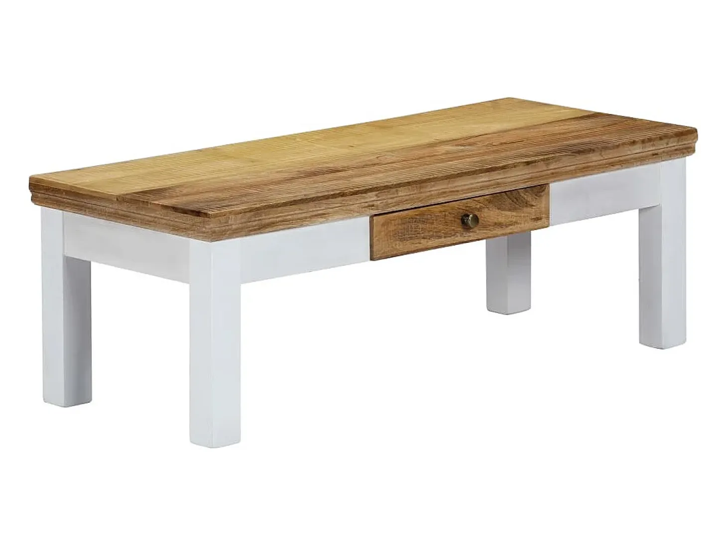 Mesa de centro madera maciza de mango 110x50x40 cm