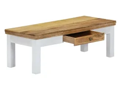 Mesa de centro madera maciza de mango 110x50x40 cm
