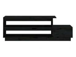 Mesa de centro madera maciza de pino negro 120x50x40,5 cm