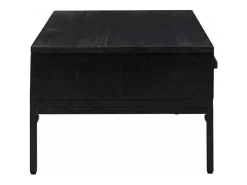 Mesa de centro madera maciza pino reciclada negro 90x50x35 cm