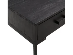 Mesa de centro madera maciza pino reciclada negro 90x50x35 cm