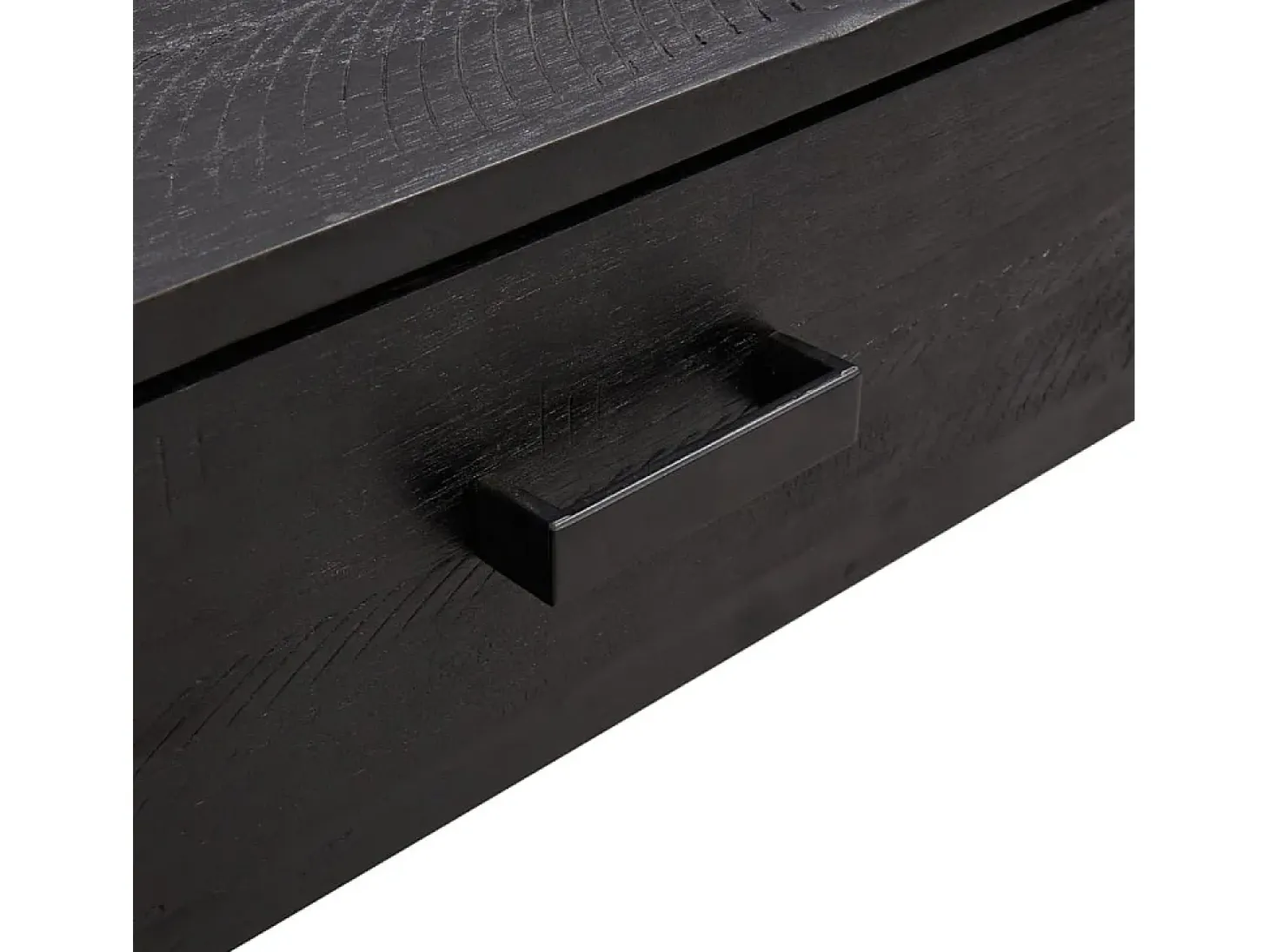 Mesa de centro madera maciza pino reciclada negro 90x50x35 cm