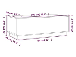 Mesa de centro madera maciza de pino marrón miel 100x50x35 cm
