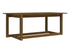 Mesa de centro madera maciza de pino marrón miel 110x55x45 cm