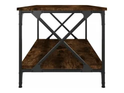 Mesa de centro madera y hierro roble ahumado 100x50x45 cm