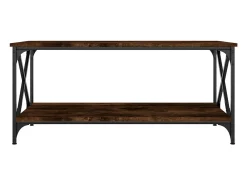 Mesa de centro madera y hierro roble ahumado 100x50x45 cm