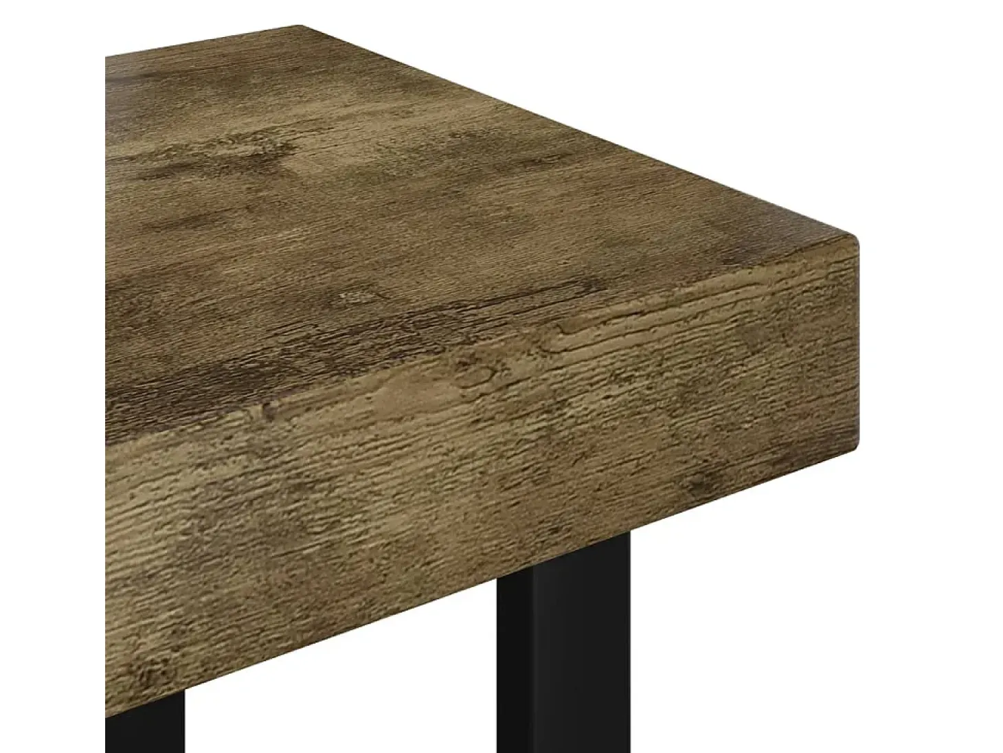 Mesa de centro MDF y hierro marrón oscuro y negro 90x45x40 cm