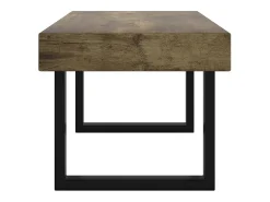 Mesa de centro MDF y hierro marrón oscuro y negro 90x45x40 cm