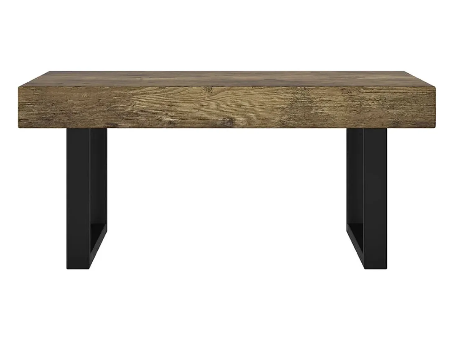 Mesa de centro MDF y hierro marrón oscuro y negro 90x45x40 cm