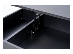 Mesa de centro moderna 100x50x42 cm - con iluminación LED - almacenamiento oculto - elevador hidráulico - negro