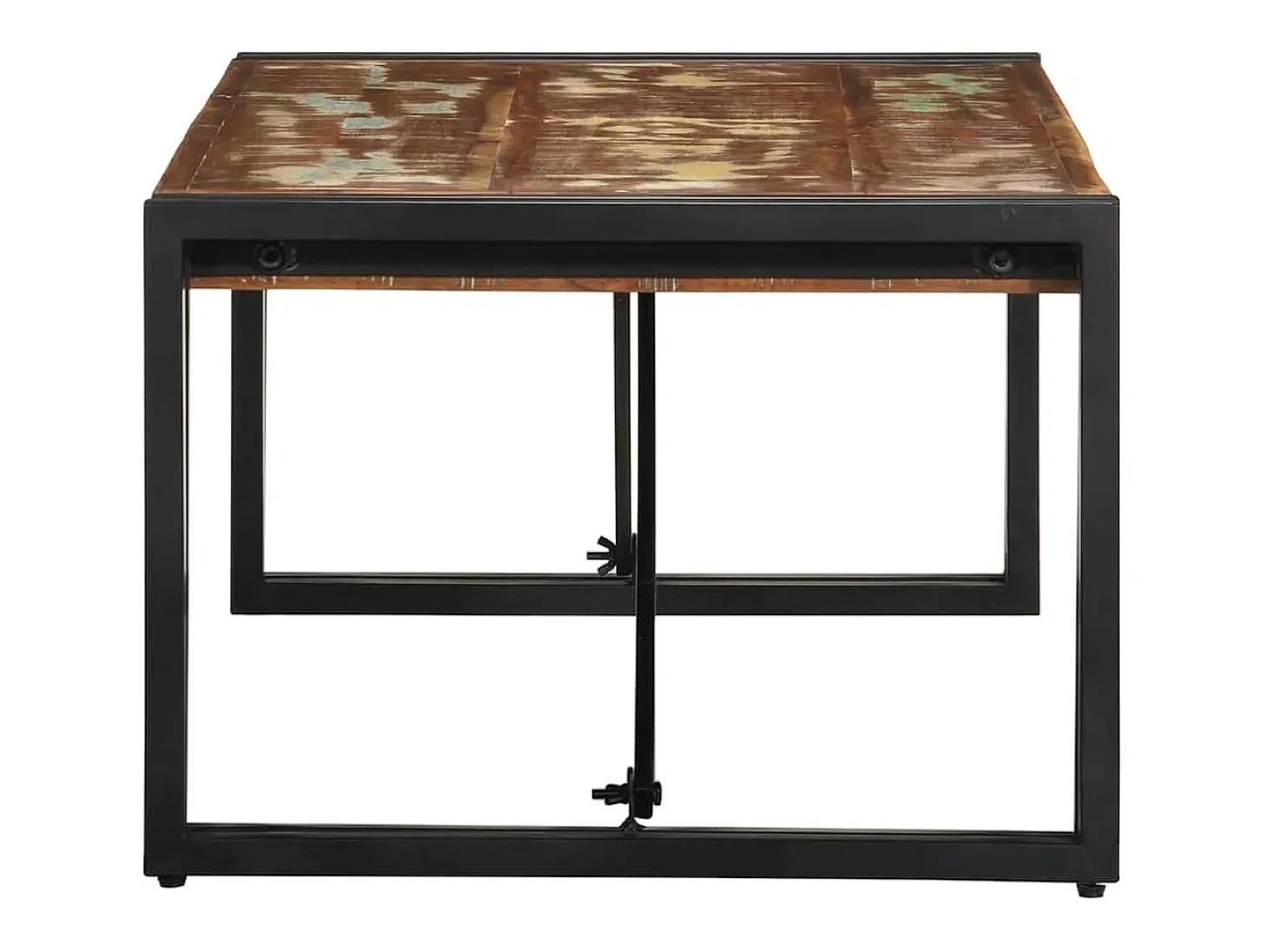 Mesa de centro multicolor 100x50x35 cm madera maciza reciclada