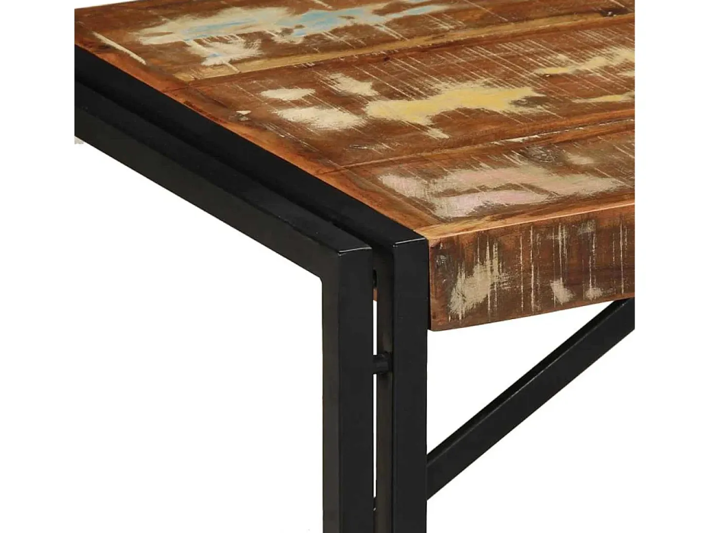 Mesa de centro multicolor 100x50x35 cm madera maciza reciclada