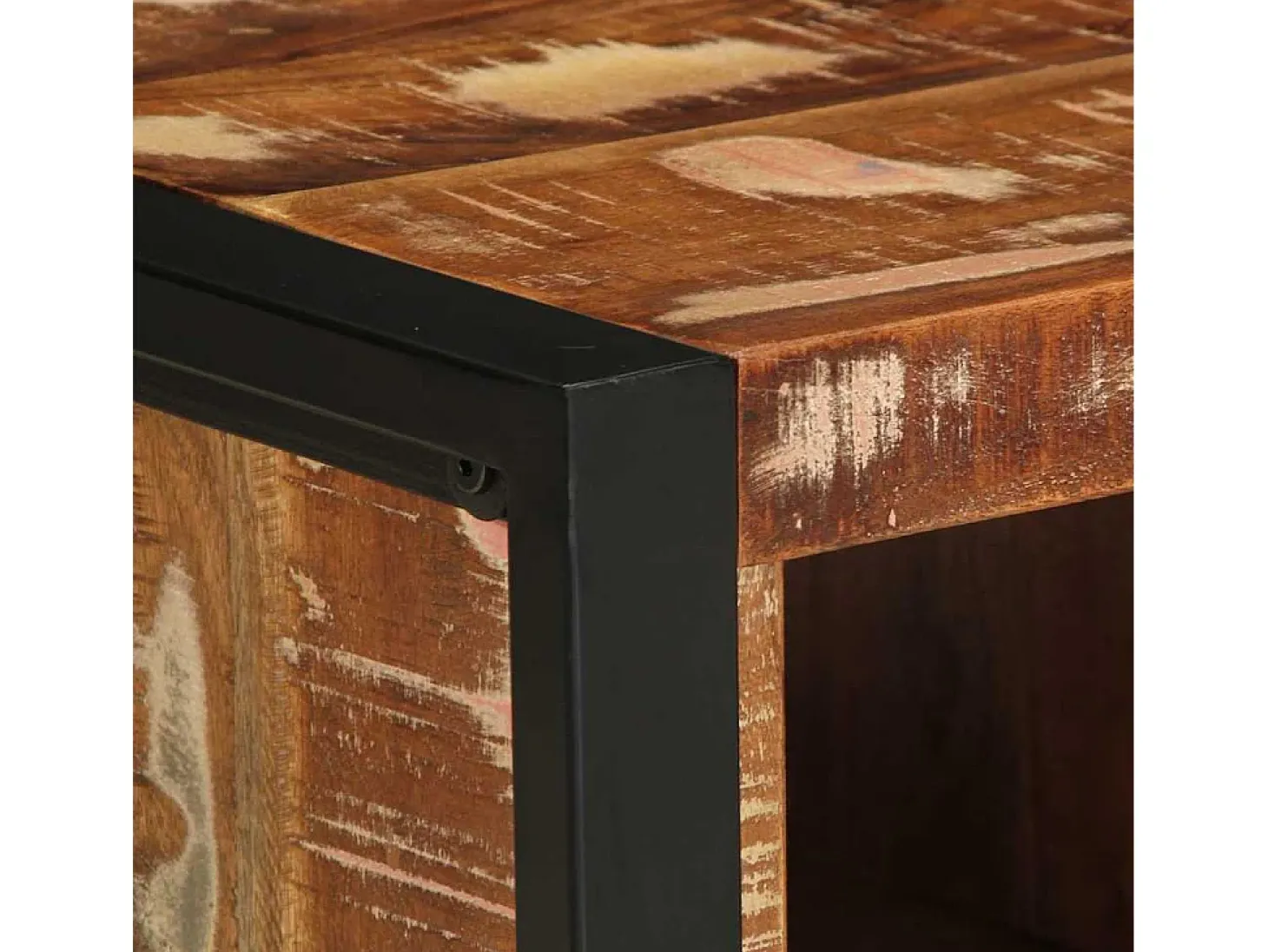 Mesa de centro multicolor 90x50x36 cm madera maciza reciclada