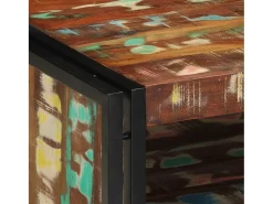 Mesa de centro multicolor 70x50x38 cm madera maciza reciclada