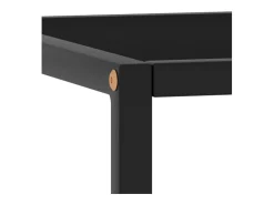 Mesa de centro negra con vidrio negro 40x40x50 cm